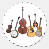 BLUEGRASS BAND -STICKER RONDE STICKER (Voorkant)