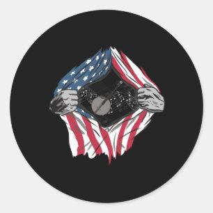 Bluegrass Banjo America USA Vlag Ronde Sticker