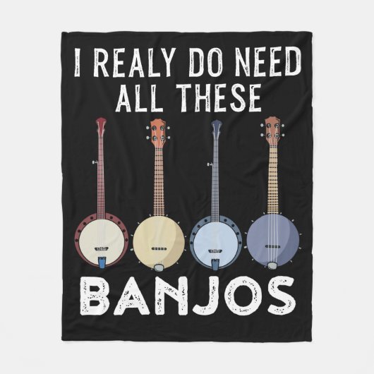 Bluegrass Banjo Country Music Stringband Banjo Fleece Deken (Voorkant)