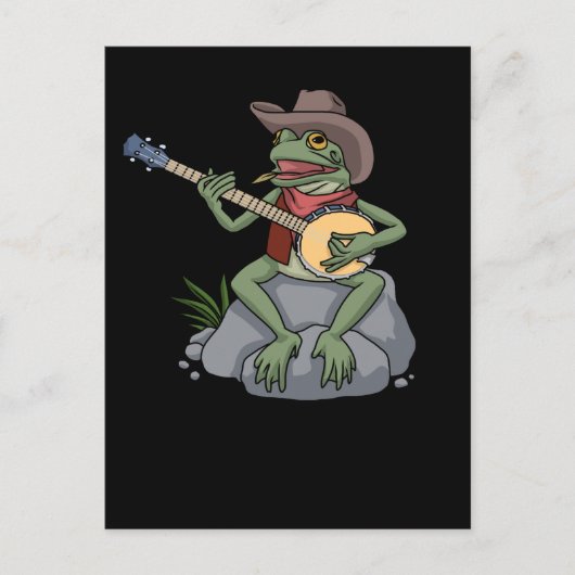 Bluegrass Banjo Frog Country Music Gift Banjo Briefkaart (Voorkant)