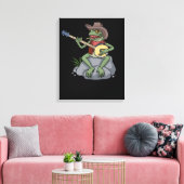 Bluegrass Banjo Frog Country Music Gift Banjo Canvas Afdruk (Insitu (Woonkamer))