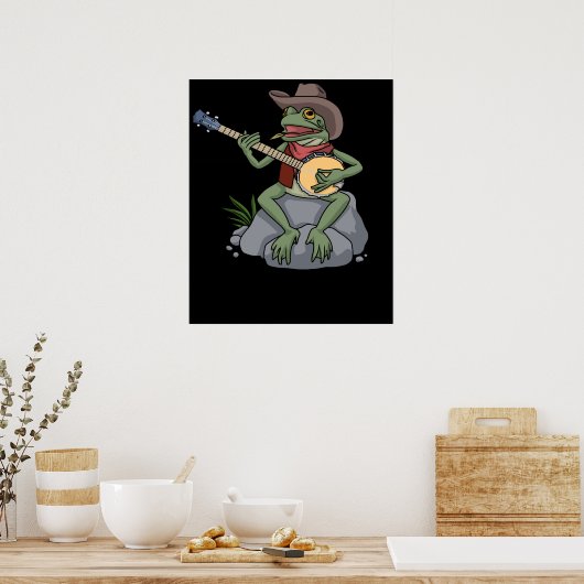 Bluegrass Banjo Frog Country Music Gift Banjo Poster (Keuken)