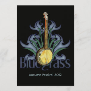 Bluegrass Banjo Party of Event Invitations Kaart