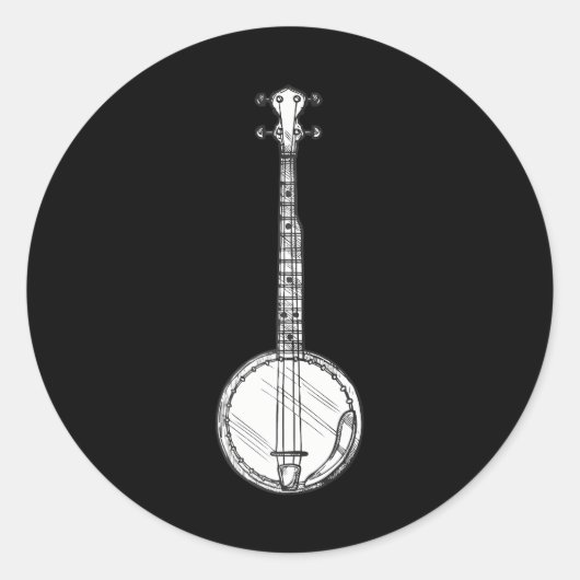 Bluegrass Banjo Ronde Sticker (Voorkant)