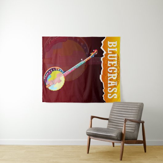 bluegrass banjo wandkleed (In Situ (horizontaal))