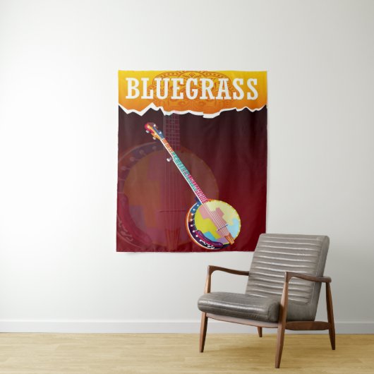 bluegrass banjo wandkleed (In situ)