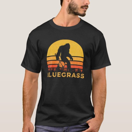 Bluegrass Bigfoot Shirt Sasquatch Met Banjo T-shir (Voorkant)