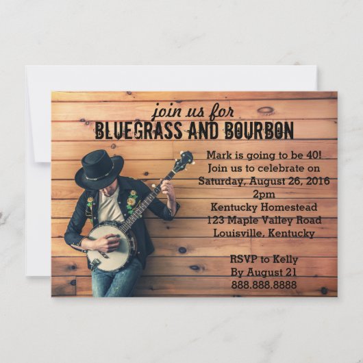 Bluegrass Birthday Party Invitation Kaart (Voorkant)