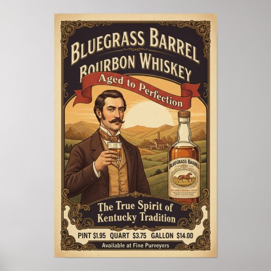  Bluegrass Bourbon Adverteren Poster (Voorkant)