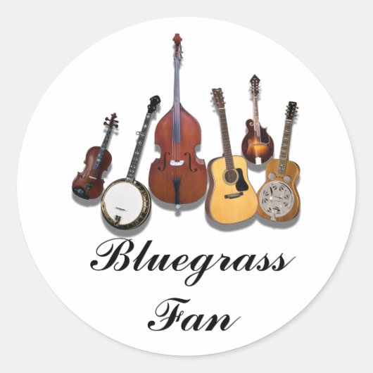 BLUEGRASS FAN-STICKER RONDE STICKER (Voorkant)