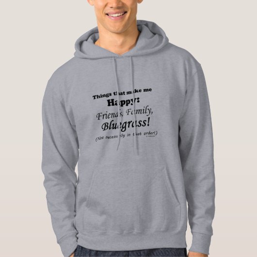 Bluegrass maakt me gelukkig hoodie (Voorkant)