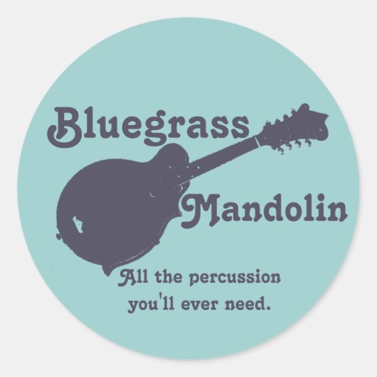 Bluegrass Mandolin - Alle gevolgen die u nodig heb Ronde Sticker (Voorkant)