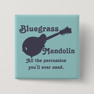 Bluegrass Mandolin - Alle gevolgen die u nodig heb Vierkante Button 5,1 Cm