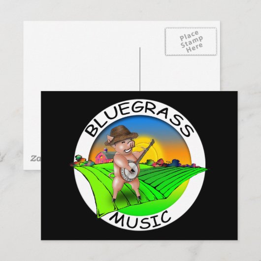 Bluegrass Music Briefkaart (Voorkant / Achterkant)