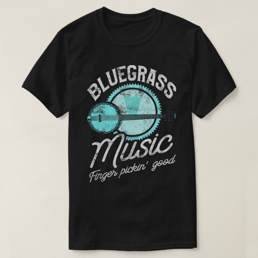 Bluegrass Music Guitar Player en Funny Banjo Inst T-shirt (Design voorkant)