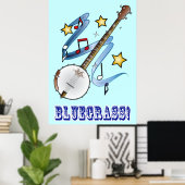 Bluegrass Music met Banjo Poster (Thuiskantoor)