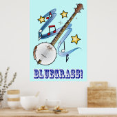 Bluegrass Music met Banjo Poster (Keuken)