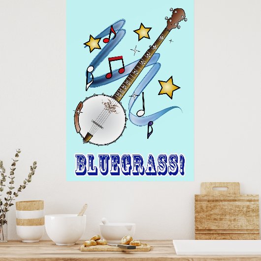 Bluegrass Music met Banjo Poster (Keuken)