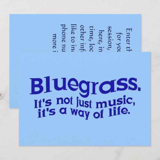 Bluegrass Music Party of Jam Session Kaart (Voorkant / Achterkant)