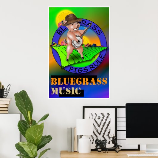 Bluegrass Music Poster (Thuiskantoor)