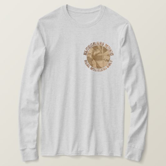 Bluegrass Music Real Musicians Alleen houten spele T-shirt (Design voorkant)