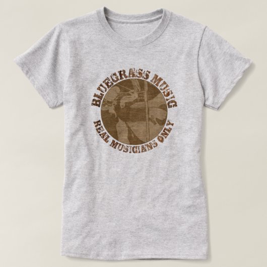 Bluegrass Music Real Musicians Alleen houten spele T-shirt (Design voorkant)