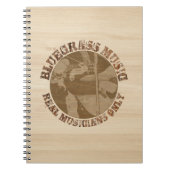 Bluegrass Music Real Musicians alleen in hout Notitieboek (Voorkant)