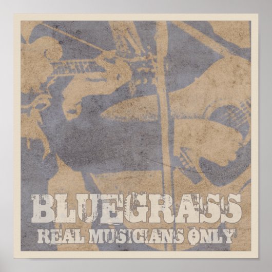 Bluegrass Music Real Musicians, alleen in nood Poster (Voorkant)