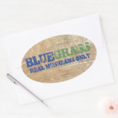 Bluegrass Music Real Musicians Alleen op hout Ovale Sticker (Envelop)