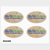 Bluegrass Music Real Musicians Alleen op hout Ovale Sticker (Vel)