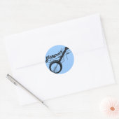 Bluegrass muziek met banjo ronde sticker (Envelop)