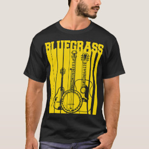 Bluegrass Muziek Retro  Banjo Mandoline T-shirt