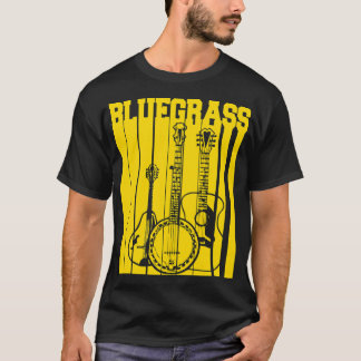Bluegrass Muziek Retro  Banjo Mandoline T-shirt