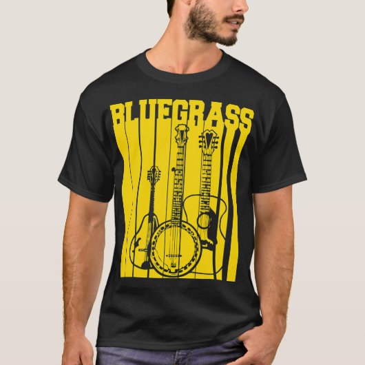 Bluegrass Muziek Retro Banjo Mandoline T-shirt (Voorkant)