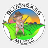 Bluegrass muziek ronde sticker (Voorkant)