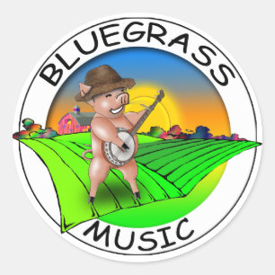 Bluegrass muziek ronde sticker