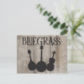 Bluegrass muziekinstrumenten op rustiek hout briefkaart (Staand voorkant)