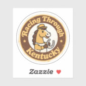 Bluegrass State Pride Kentucky Paardenrennen Vinta Sticker (Vel)
