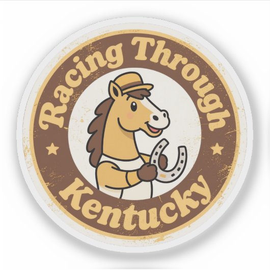 Bluegrass State Pride Kentucky Paardenrennen Vinta Sticker (Voorkant)