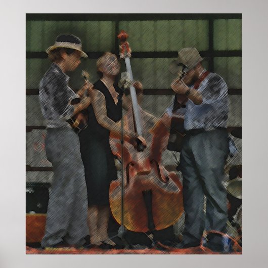 Bluegrass Trio Poster (Voorkant)