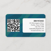 Bluegreen Curves Retro Minimalistische Stripe Aang Visitekaartje (Achterkant)