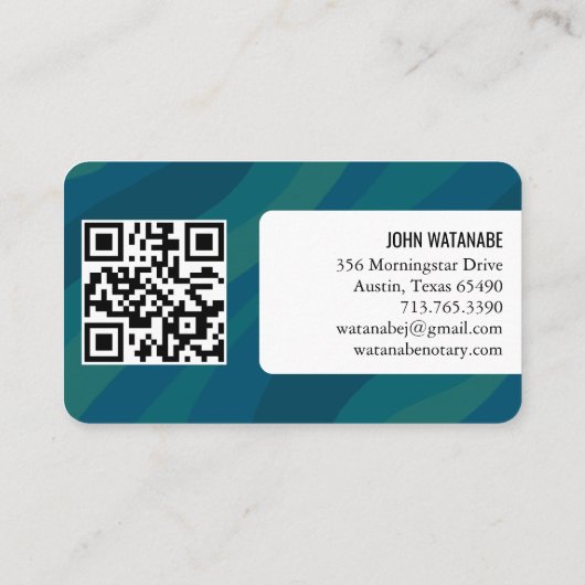 Bluegreen Curves Retro Minimalistische Stripe Aang Visitekaartje (Achterkant)