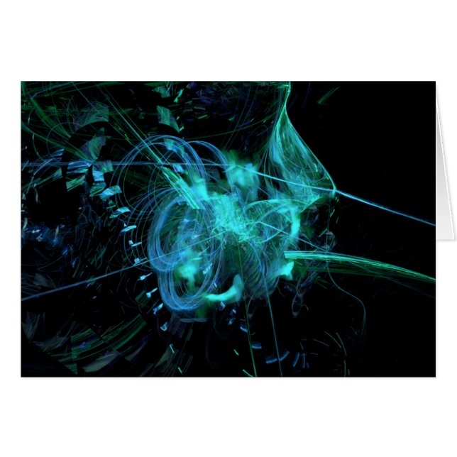 Bluegreen Fractal Card (Voorkant Horizontaal)