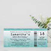 BlueGreen Ticket Uitnodigingen (Staand voorkant)