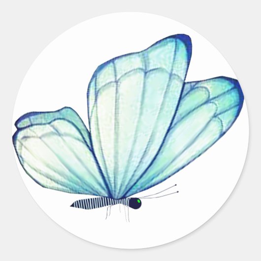 Bluegreen vlinder envelop afdichtingen ronde sticker (Voorkant)