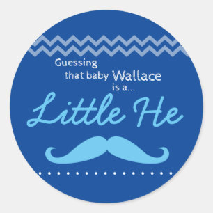 BlueGuessing baby jongen kleine hij geslacht onthu Ronde Sticker