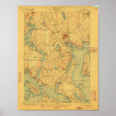 Bluehill Maine Map 1904 Poster (Voorkant)