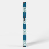 Blueish Green Gingham Check Patroon iPhone Hoesje (Rechterkant)