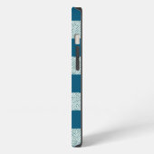 Blueish Green Gingham Check Patroon iPhone Hoesje (Linkerkant)
