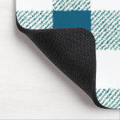 Blueish Green Gingham Check Patroon Muismat (Hoek)